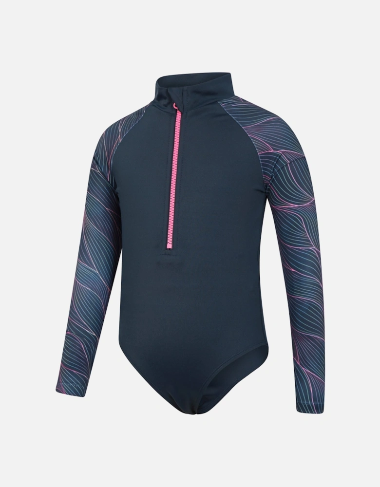 Girls Mira Lines Rash Guard Swimsuit