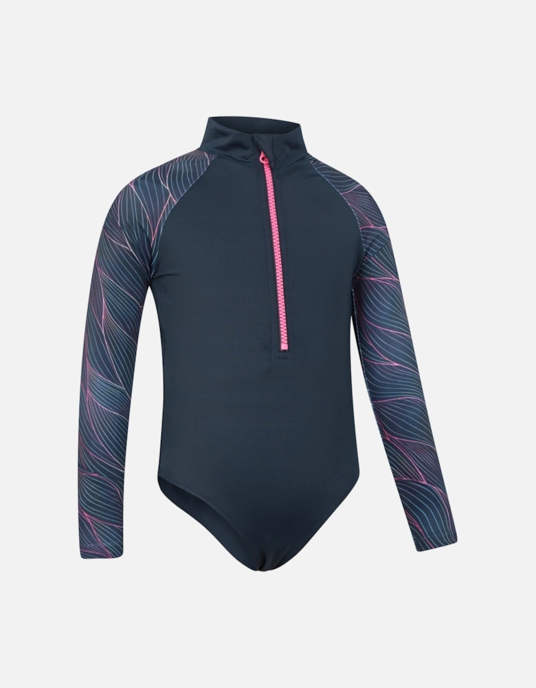 Girls Mira Lines Rash Guard Swimsuit