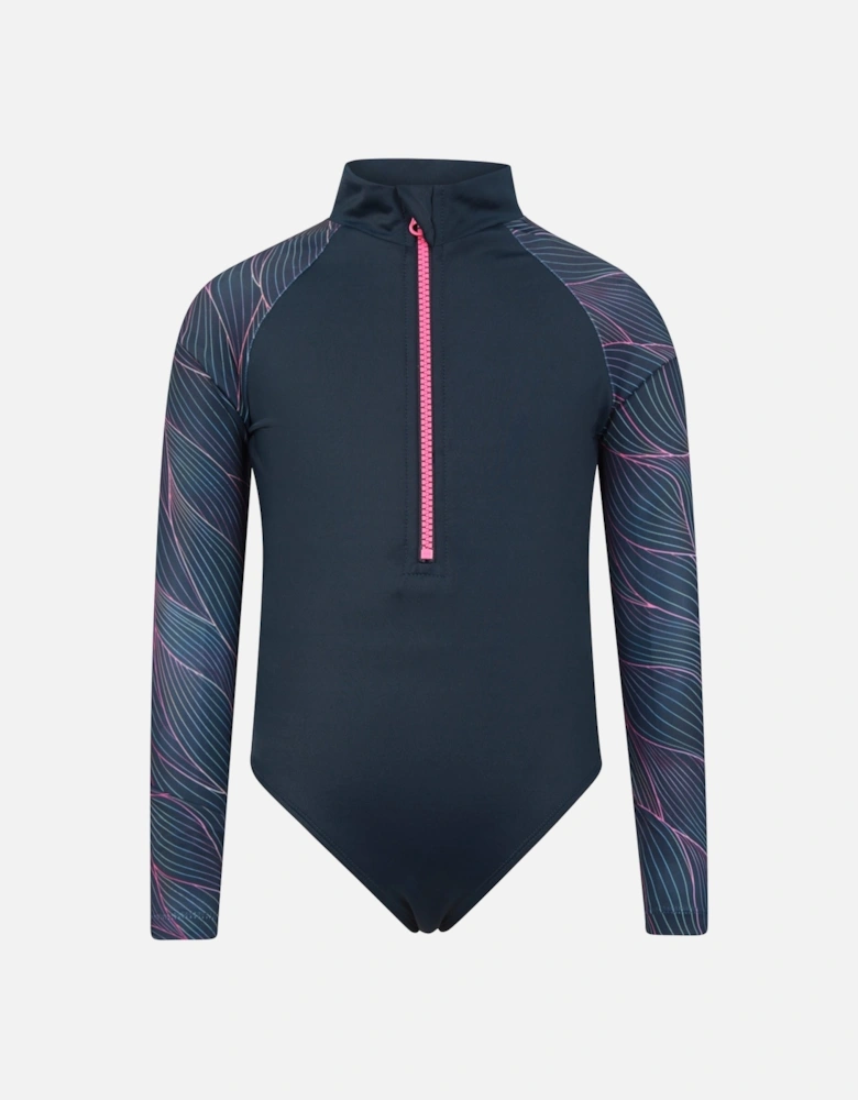 Girls Mira Lines Rash Guard Swimsuit