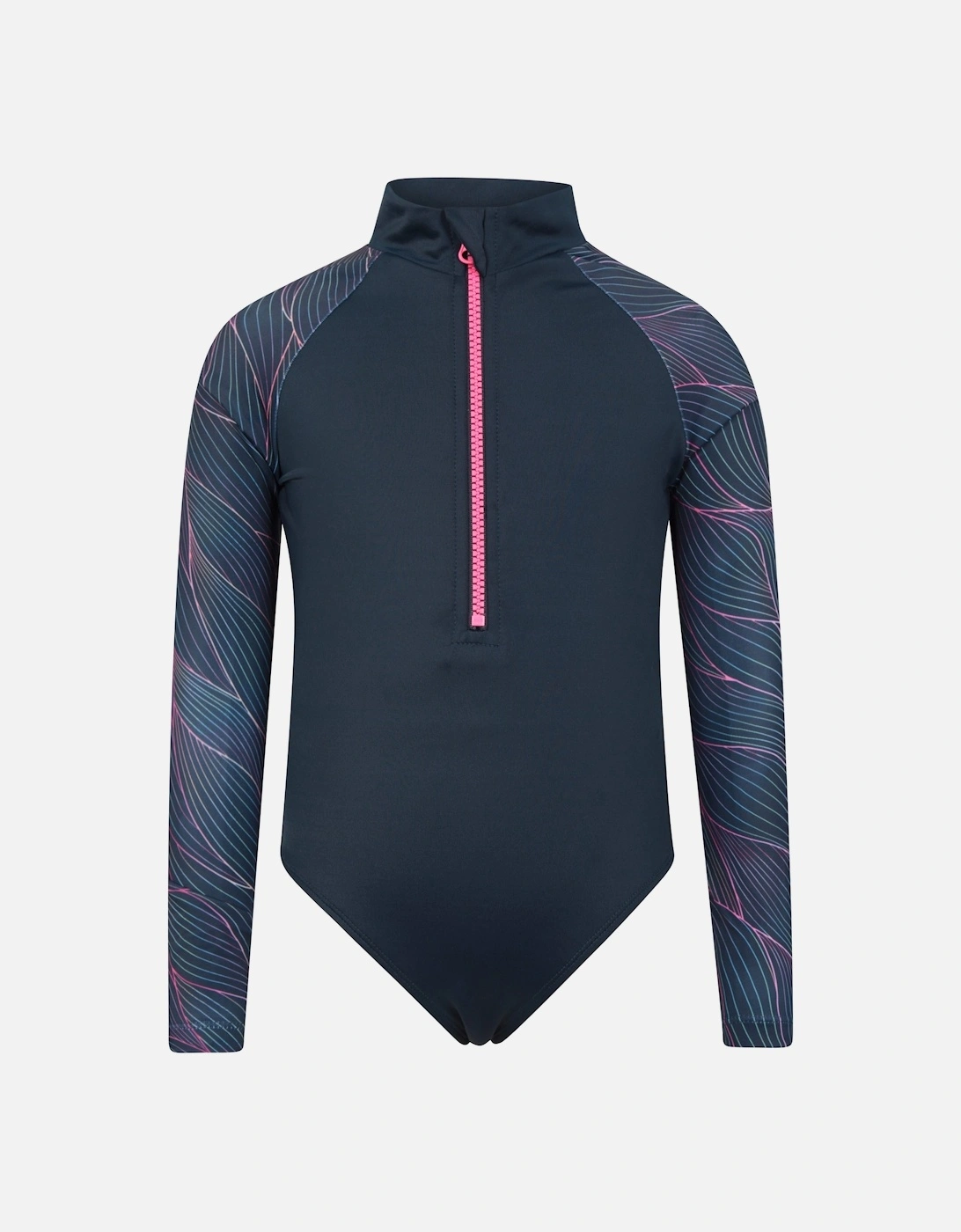 Girls Mira Lines Rash Guard Swimsuit, 6 of 5