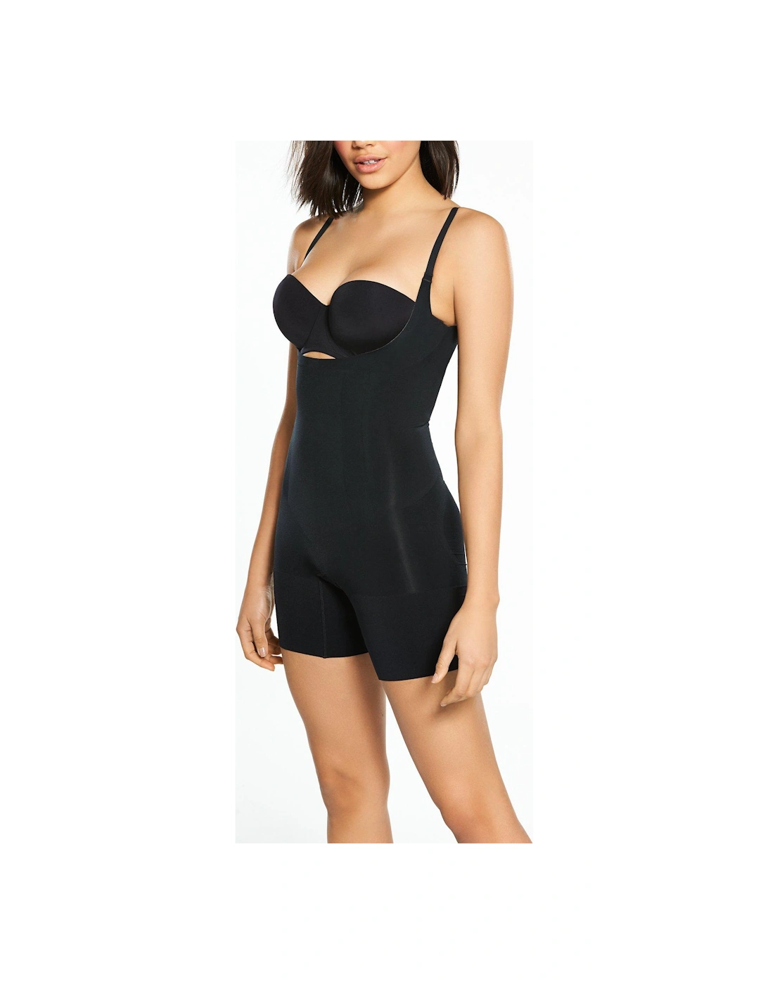 Oncore Open Bust Mid Thigh Bodysuit - Black, 2 of 1