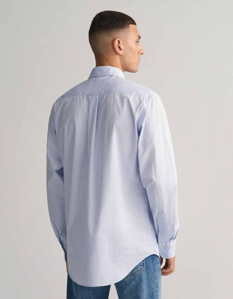 Mens Regular Fit Long Sleeve Poplin Shirt