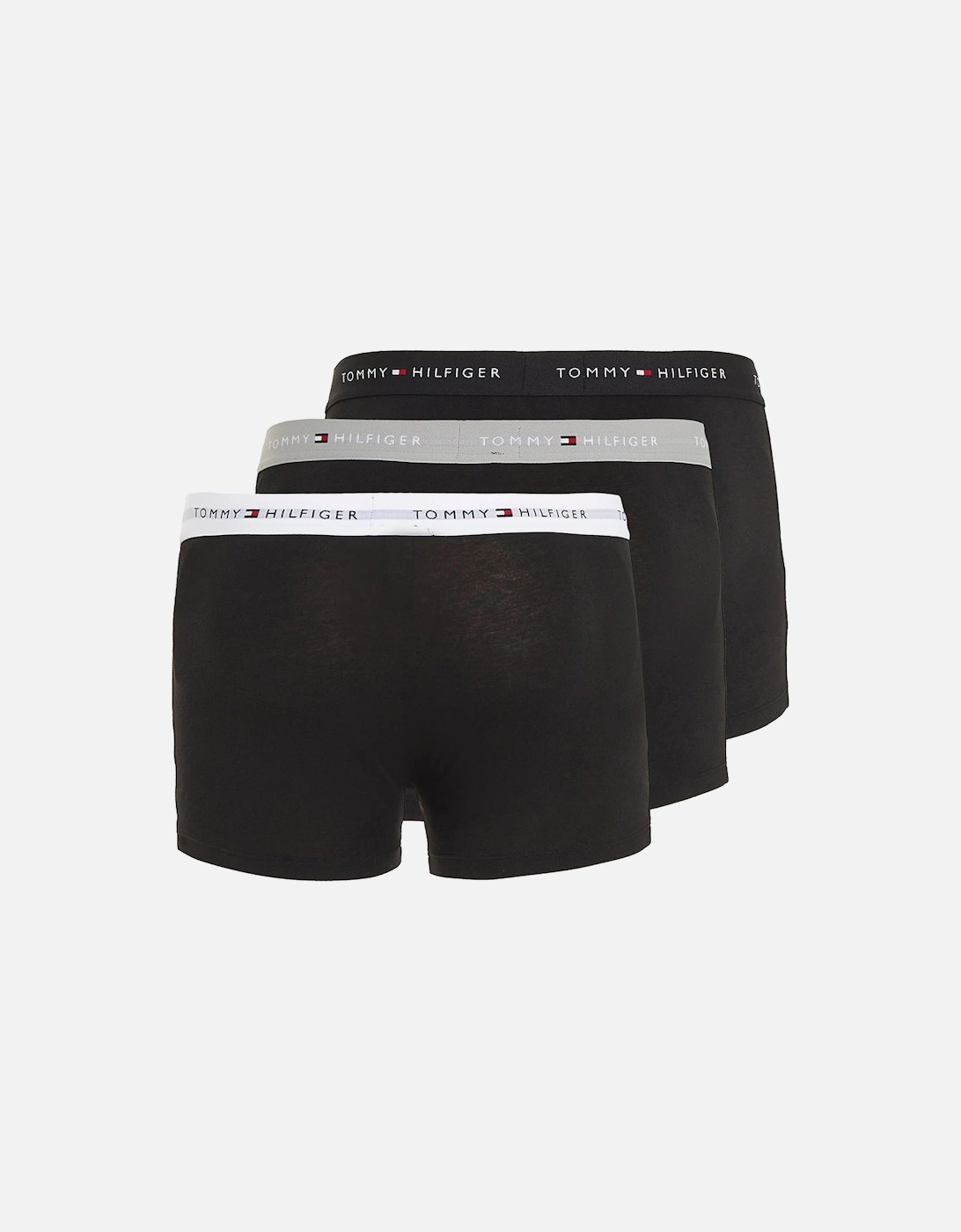 3-Pack Signature Essential Logo Boxer Trunks, Black/Grey/White