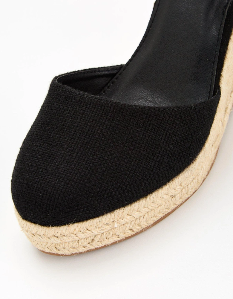 Extra Wide Closed Toe Wedge - Black