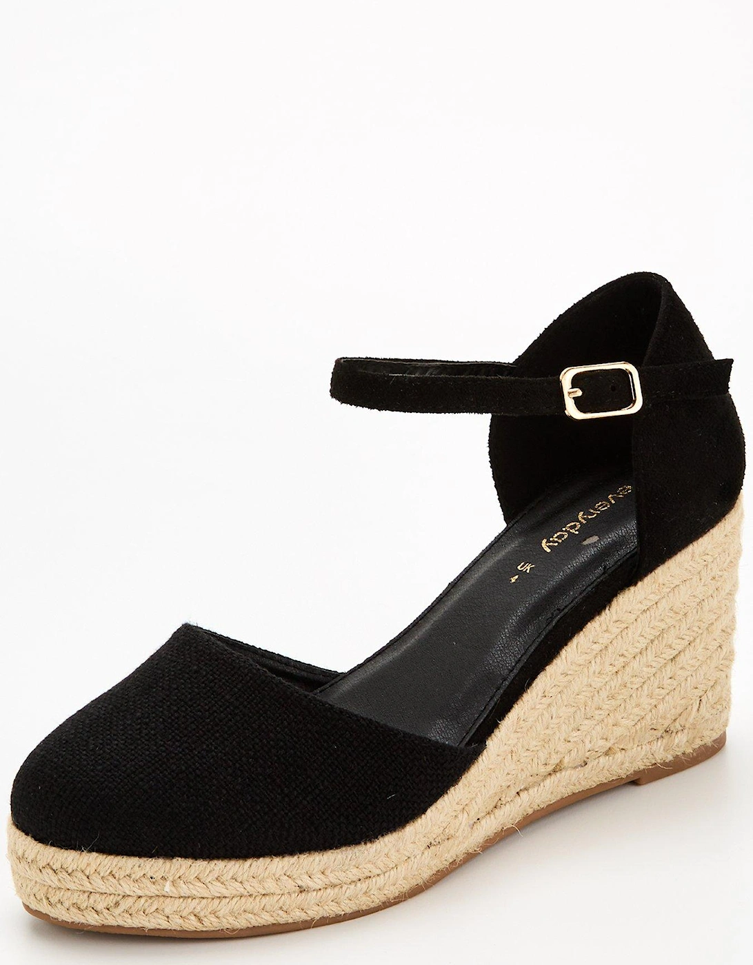 Extra Wide Closed Toe Wedge - Black