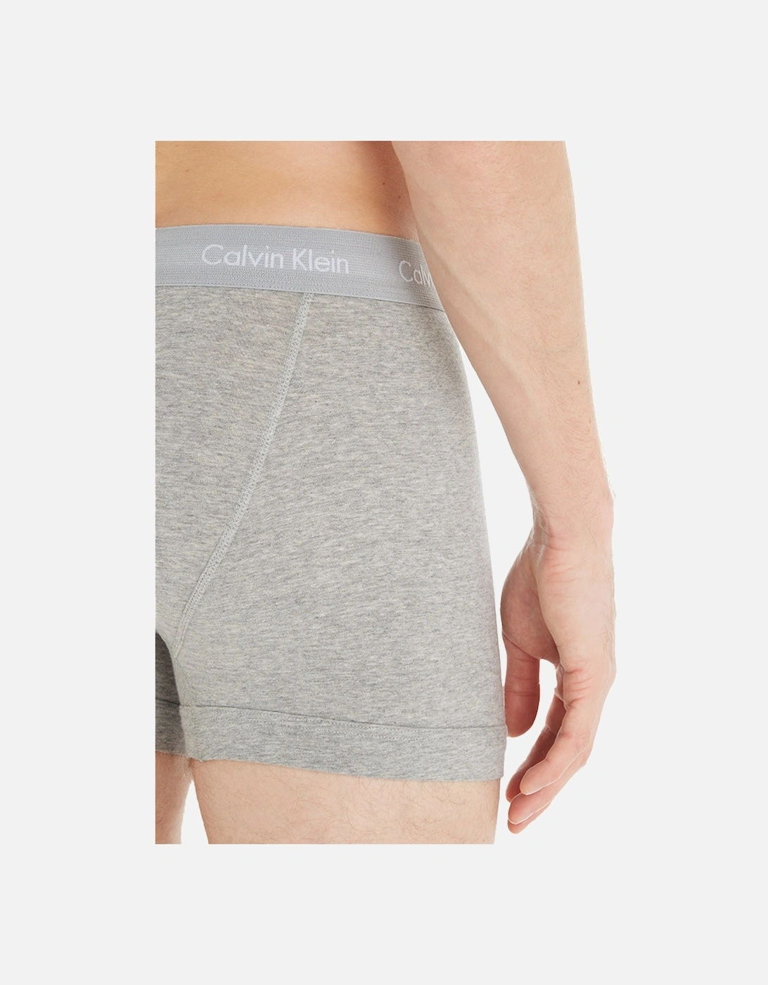 3-Pack Cotton Stretch Boxer Trunks, Grey Heather