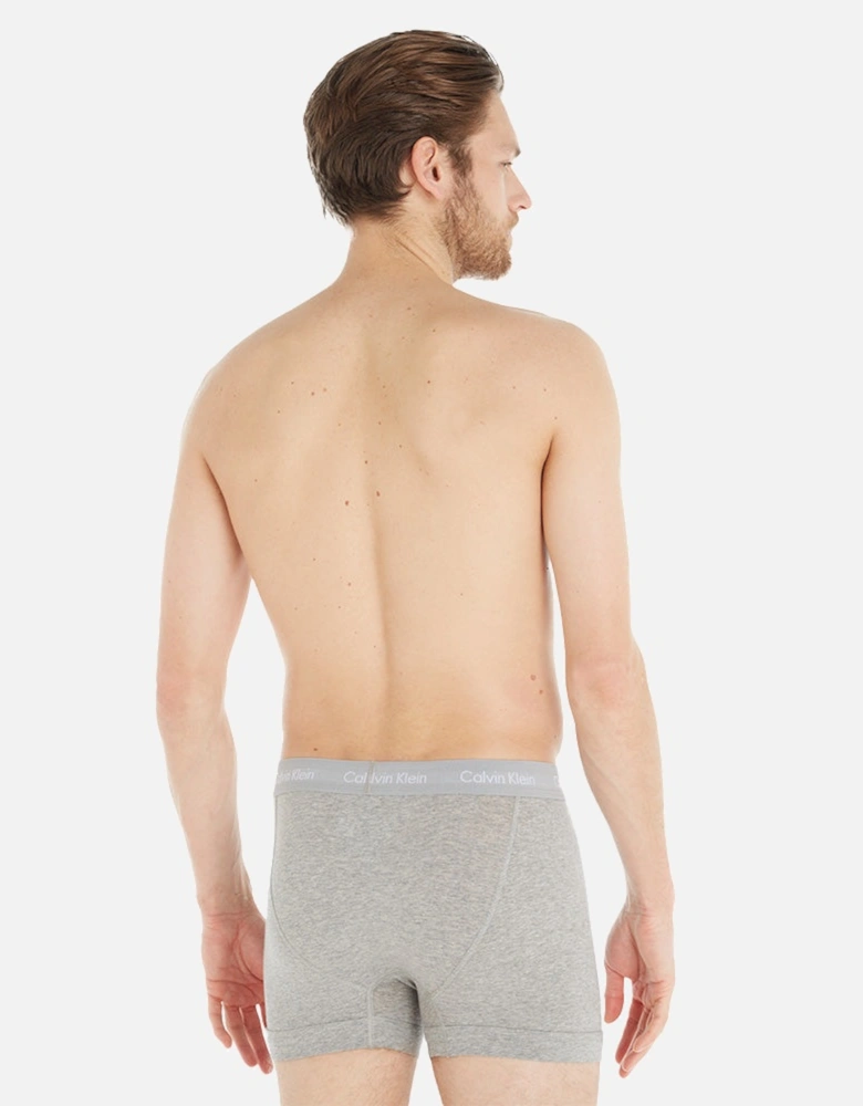 3-Pack Cotton Stretch Boxer Trunks, Grey Heather