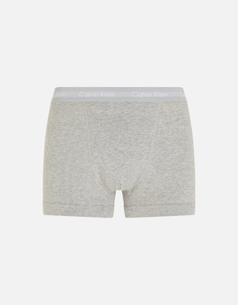 3-Pack Cotton Stretch Boxer Trunks, Grey Heather