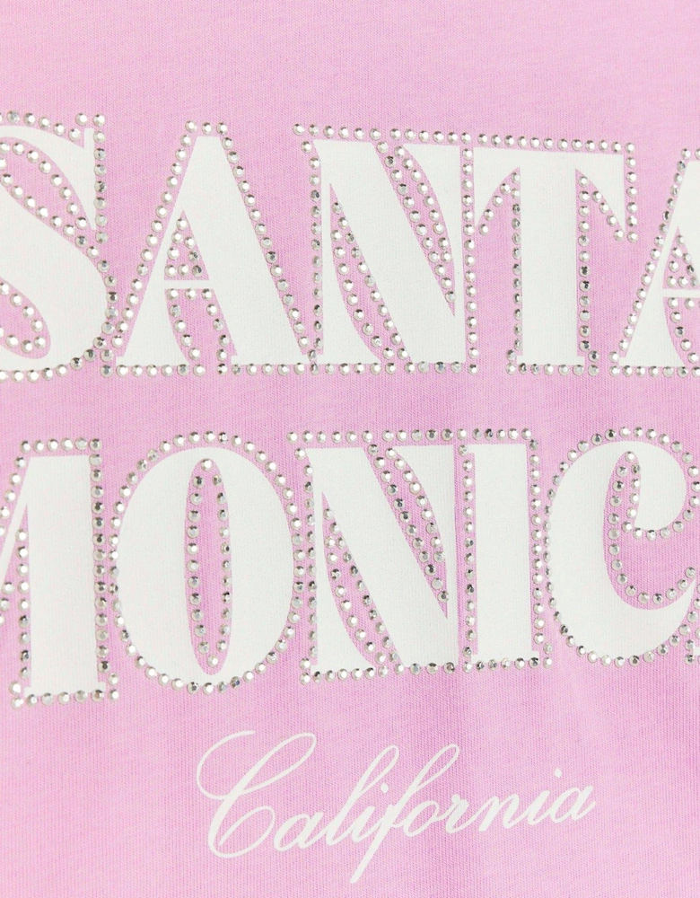 Girls Santa Monica T-shirt Set - Pink
