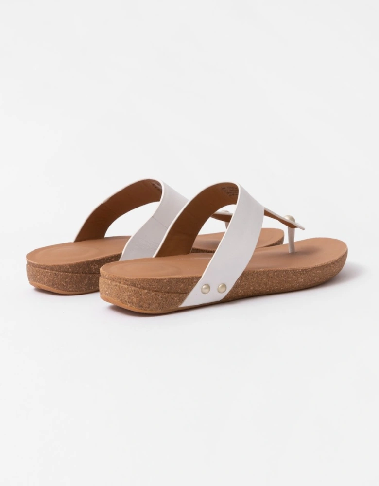 IQushion Womens Leather Toe-Post Sandals