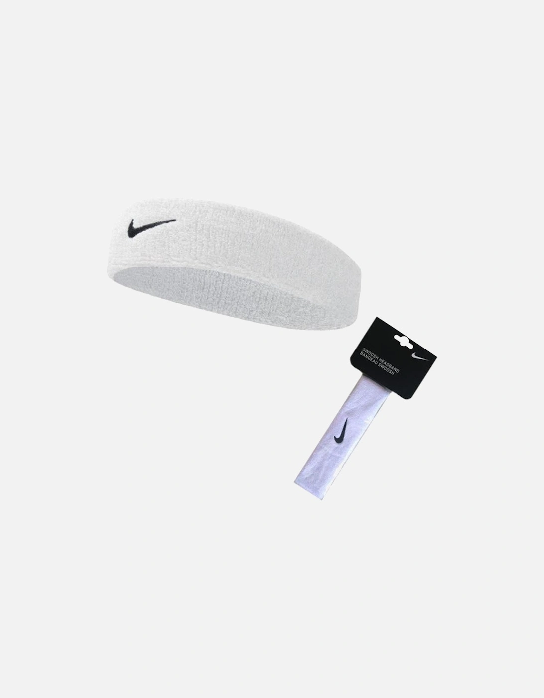 Nike Men's White Unisex Adults Swoosh Headband - Size: One Size