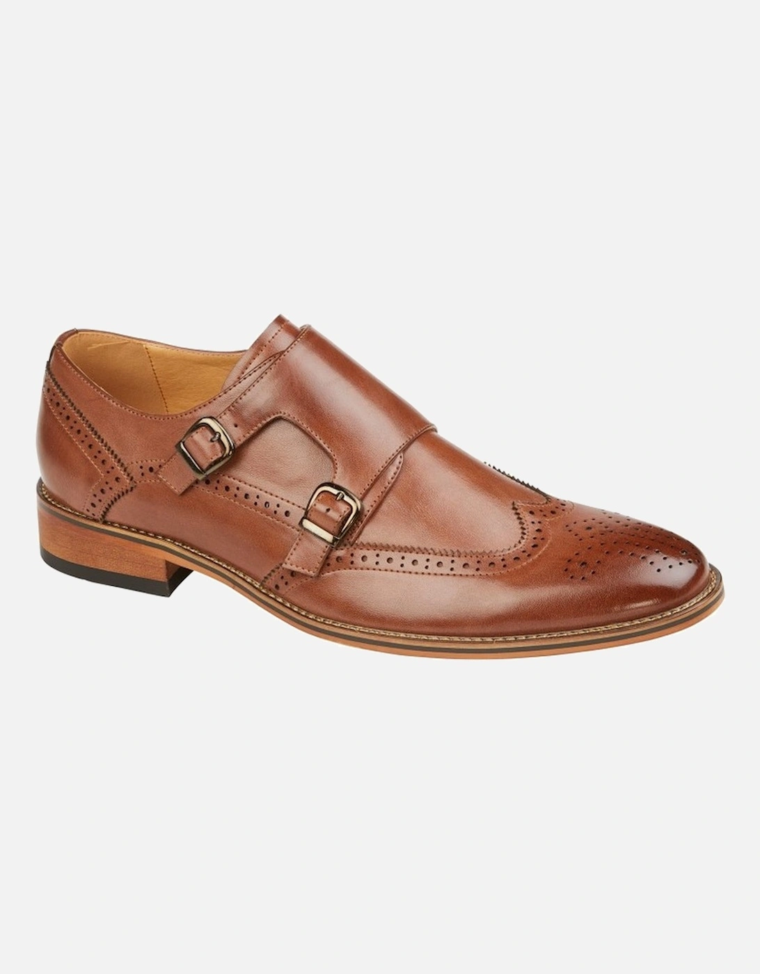 Mens Twin Buckle Leather Brogues, 2 of 1