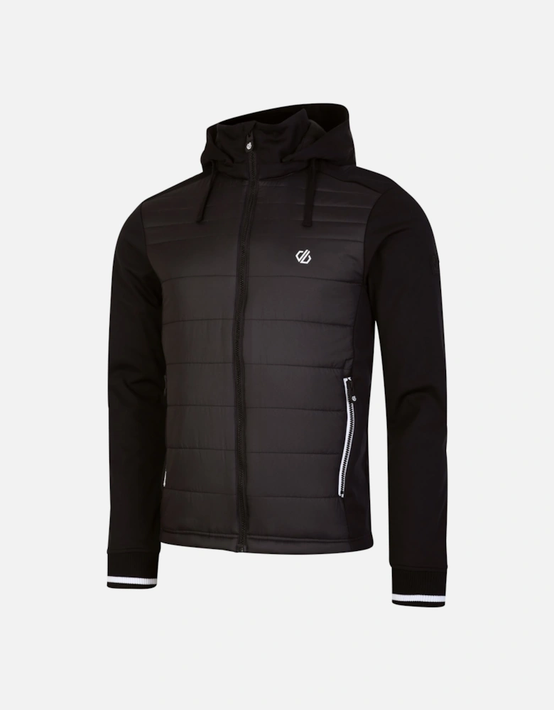 Mens Hooded Padded Full Zip Hybrid Jacket
