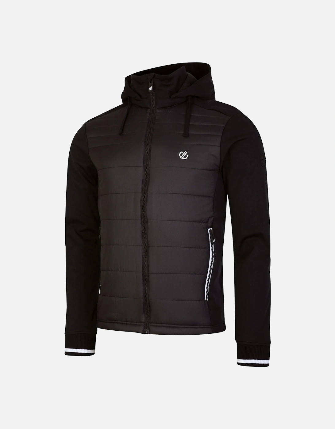 Mens Hooded Padded Full Zip Hybrid Jacket
