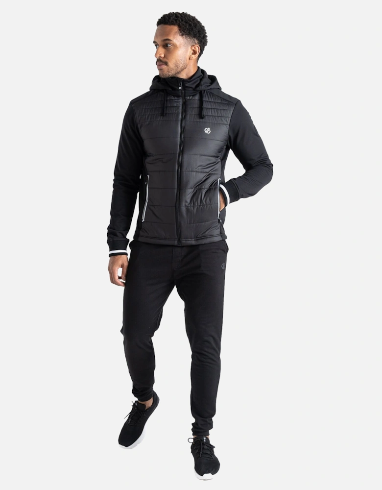 Mens Hooded Padded Full Zip Hybrid Jacket