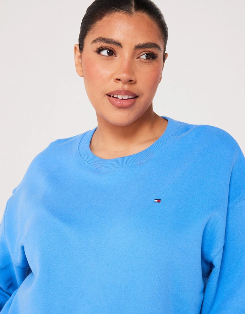 Plus Size Logo Sweatshirt - Blue