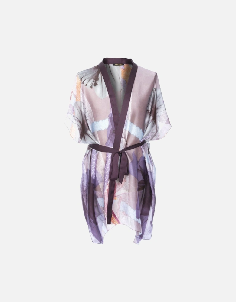 Purple Silk Blend Kimono