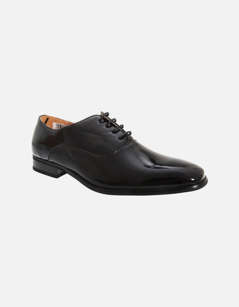 Mens Patent PU With Leather Lining Lace-Up Oxford Tie Dress Shoes