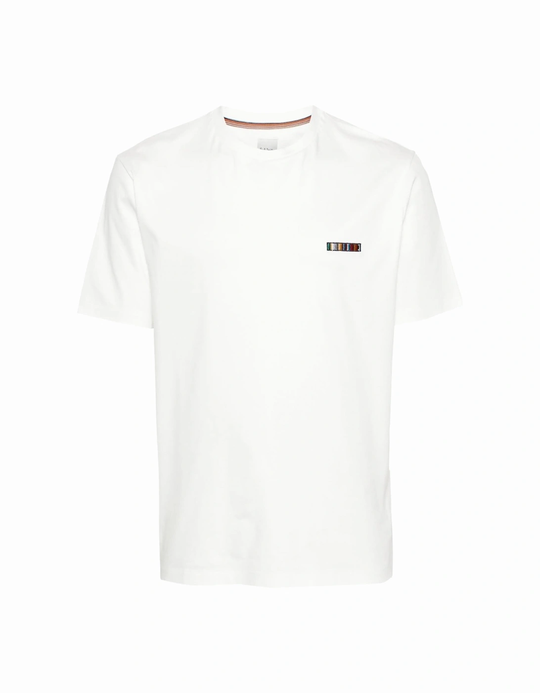 Multi Stripe Embroidery T-shirt White, 8 of 7