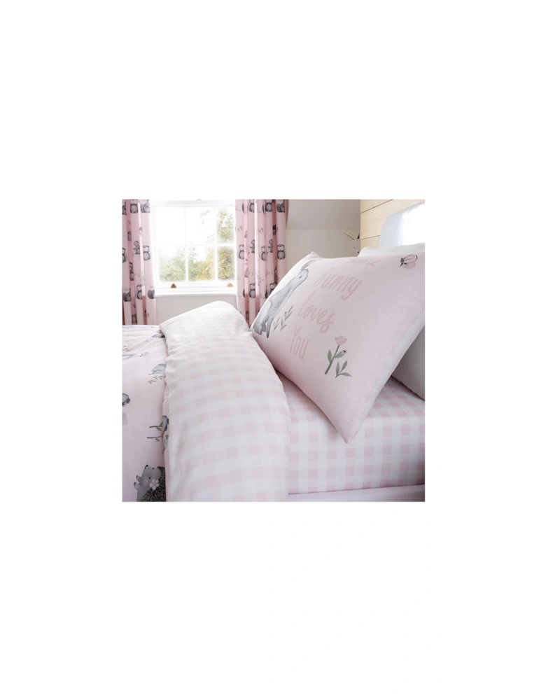 Woodland Friends Easy Care Fitted Sheet - Pink