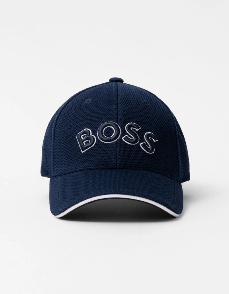 BOSS Green Cap-US Mens Logo-Embroidered Cap in Woven Piqué NOS