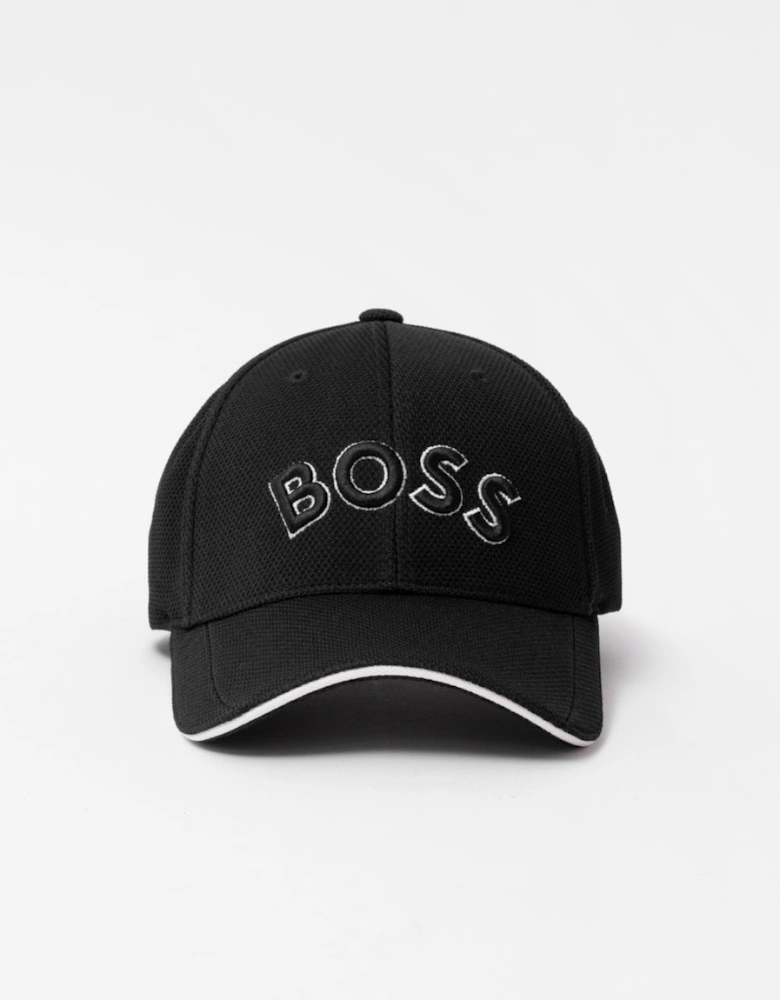 BOSS Green Cap-US Mens Logo-Embroidered Cap in Woven Piqué NOS