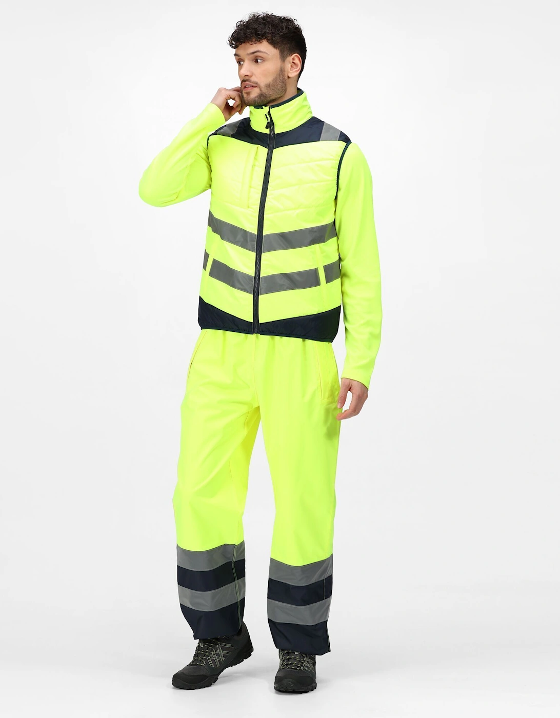 Mens Baffled High-Vis Body Warmer