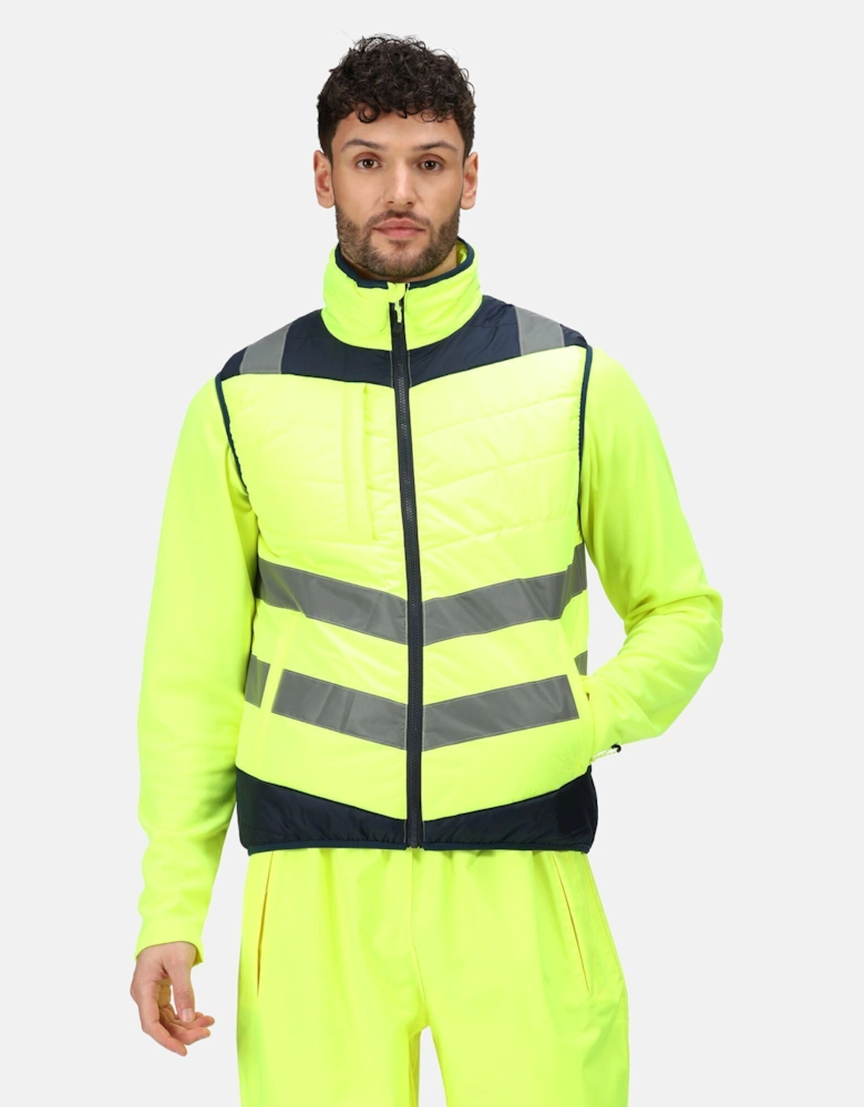 Mens Baffled High-Vis Body Warmer