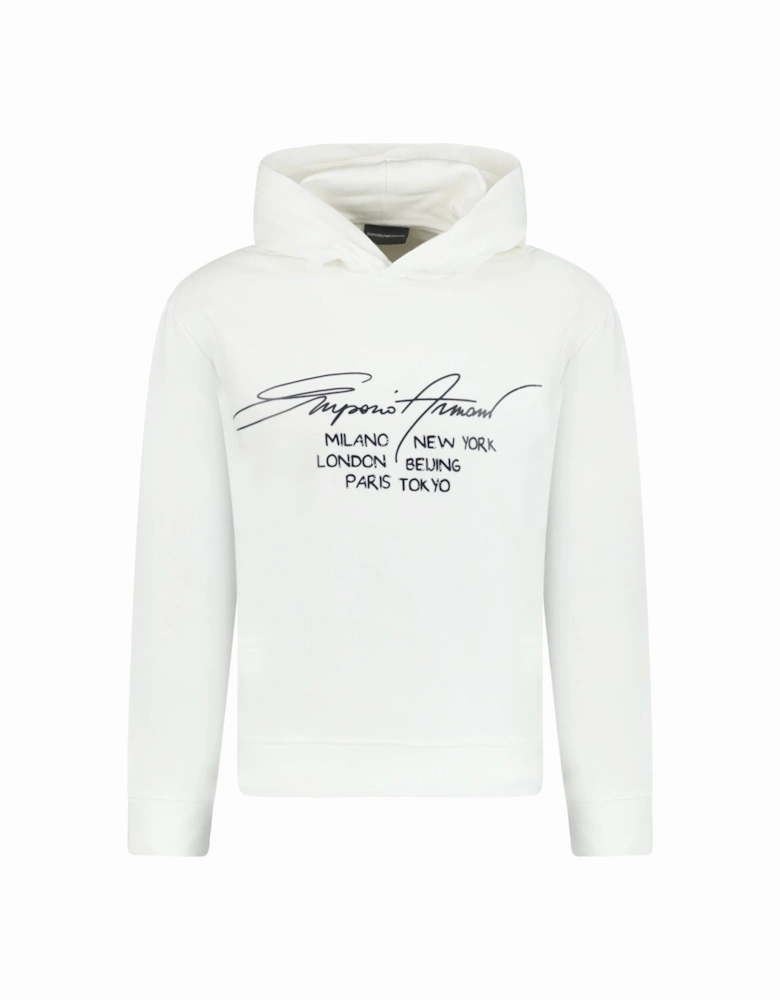 Front Print Hooded Sweatshirt White