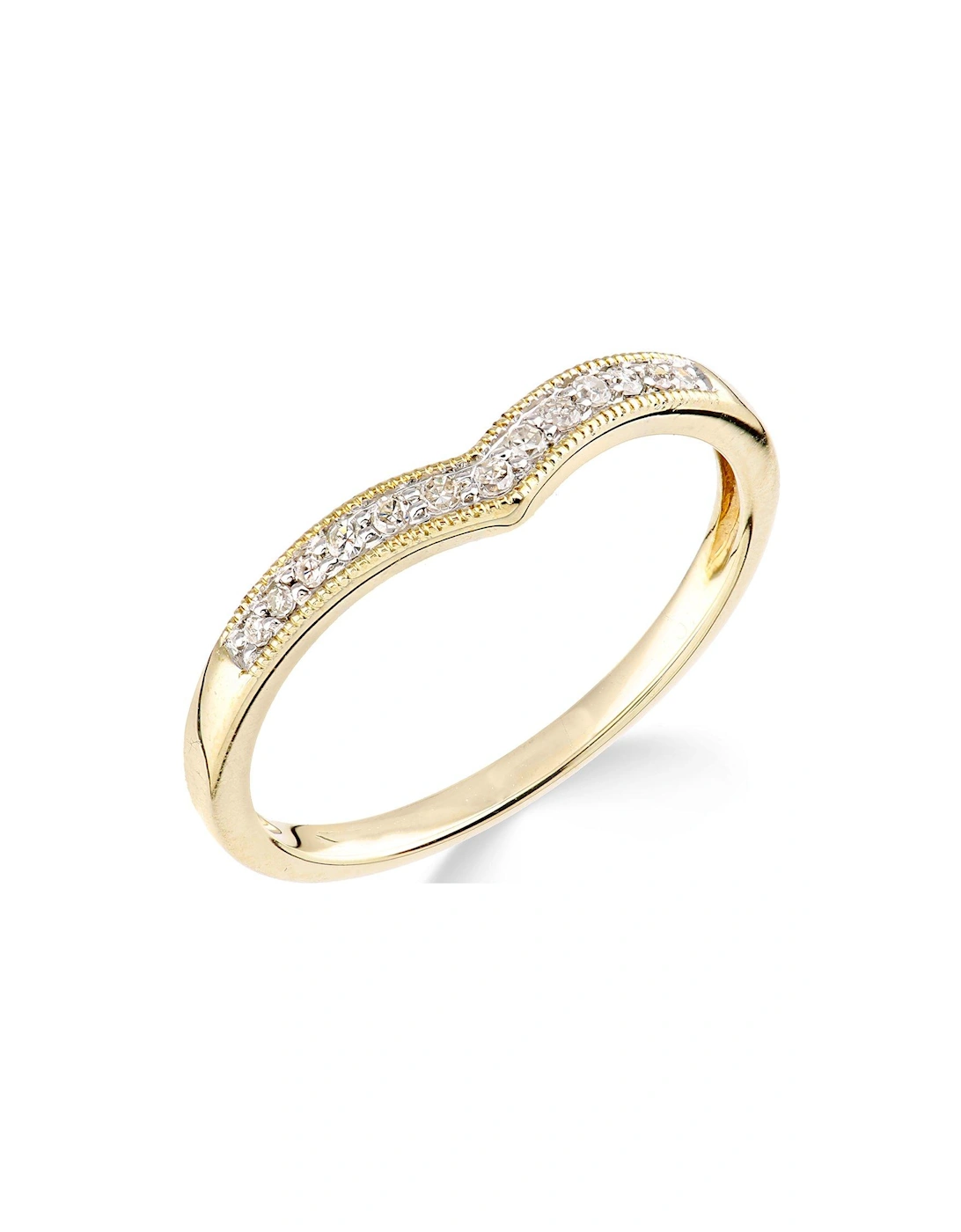 9ct Yellow Gold Diamond Set Wish Bone Ring, 3 of 2