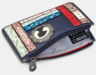 navy Jane Austen Bookworm Zip Top Purse Y1321