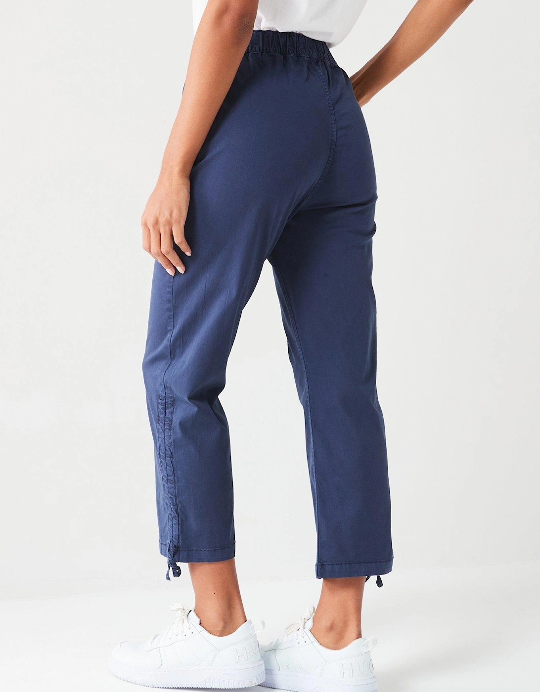 Poplin Crop Drawtape Hem - Navy