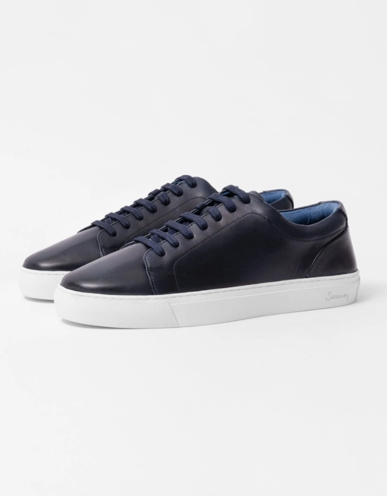 Hayle Antiqued Calf Leather Mens Trainers