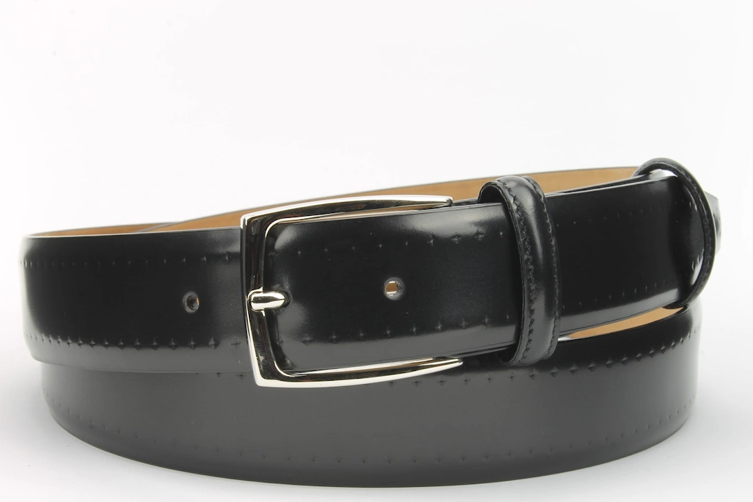 S308 434B Diamond Indent Belt Black Black, 2 of 1