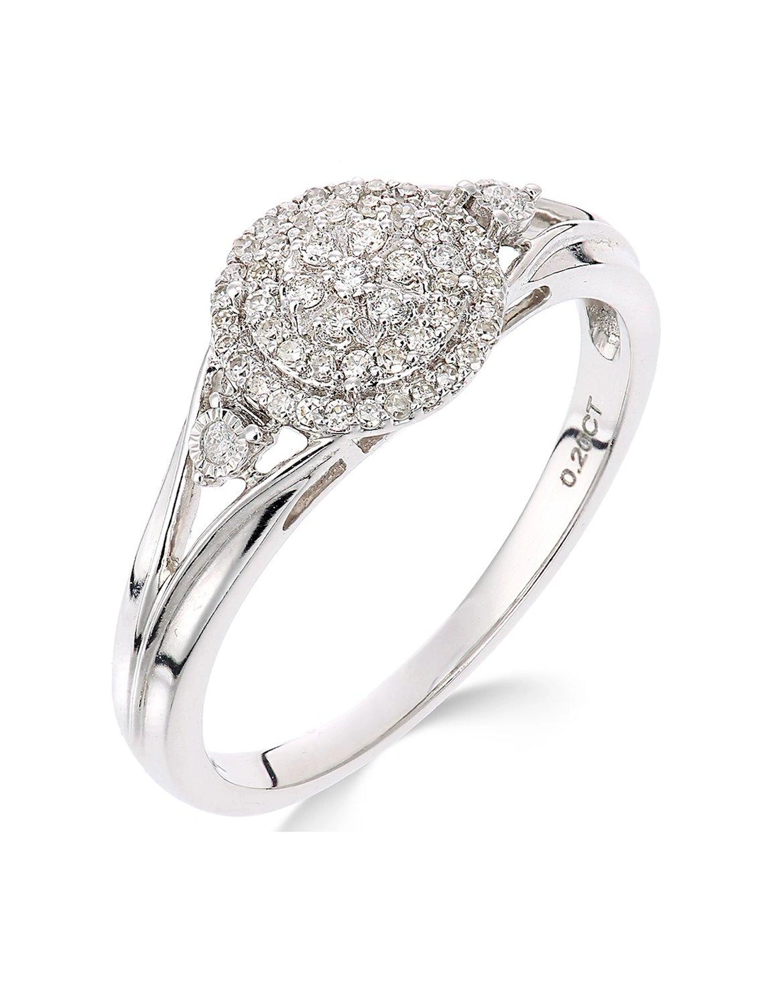 9ct white gold 18 point diamond cluster ring, 4 of 3