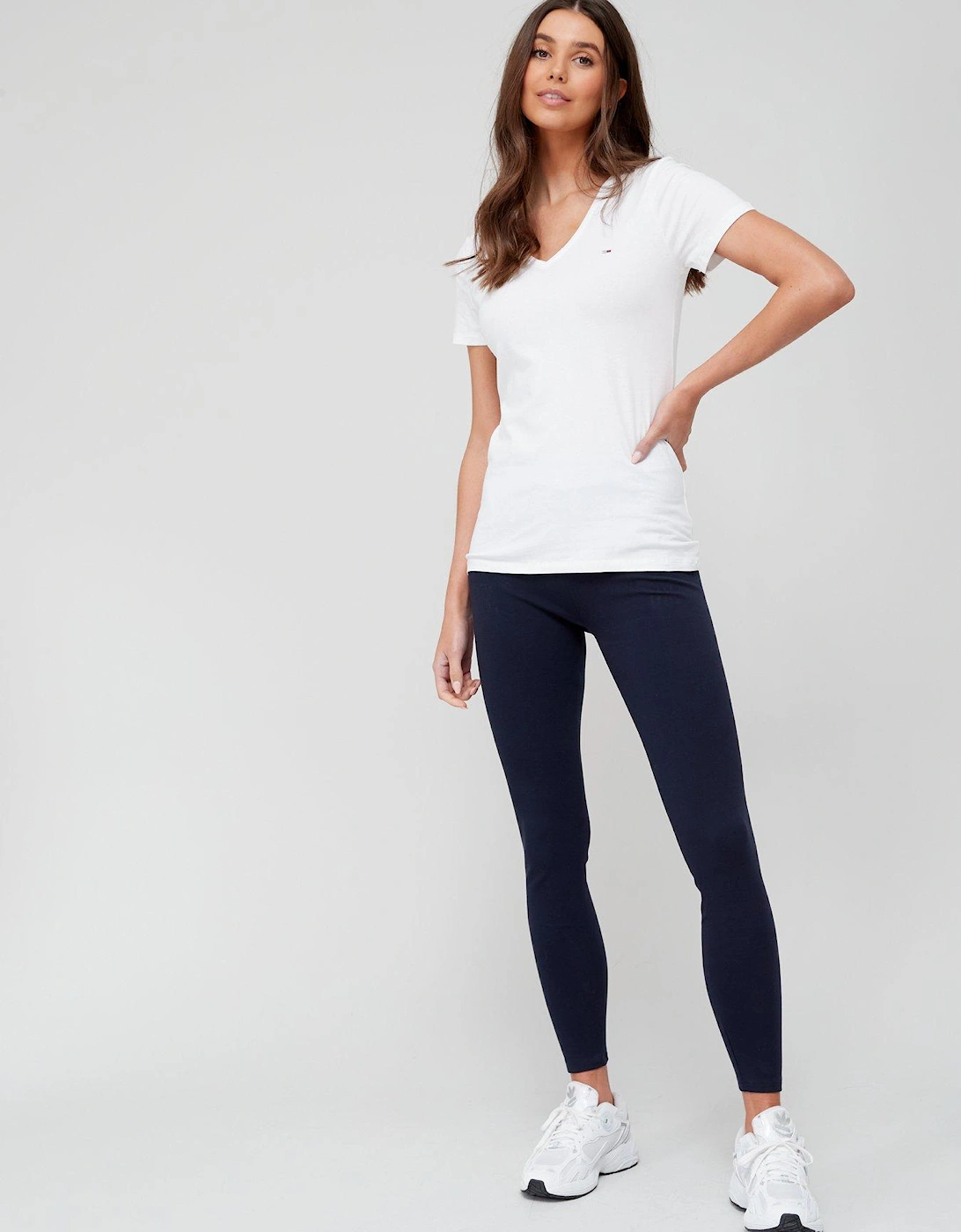 Skinny Stretch V-neck T-Shirt - White