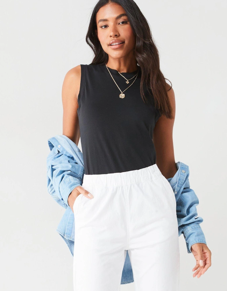 Poplin Crop Drawtape Hem