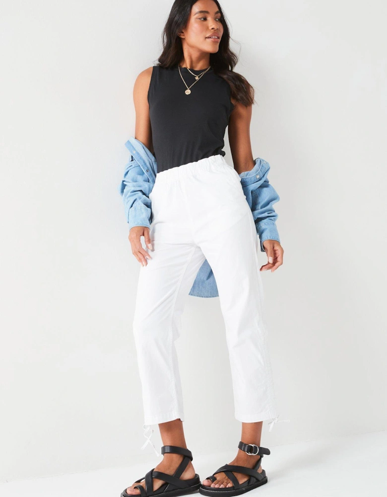 Poplin Crop Drawtape Hem