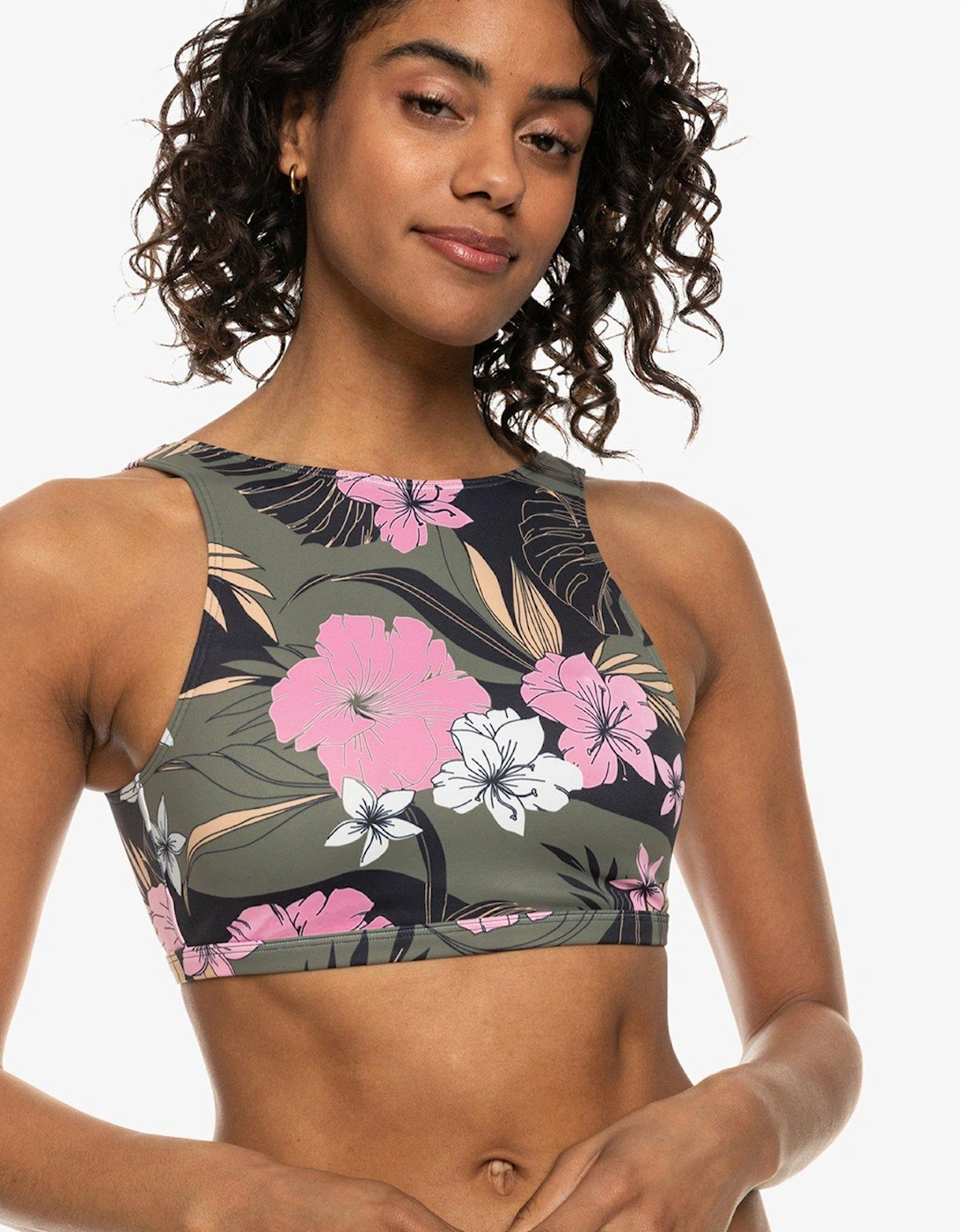 Women's Pro The Pop Up Crop Top Bikini Top - Black Print, 5 of 4