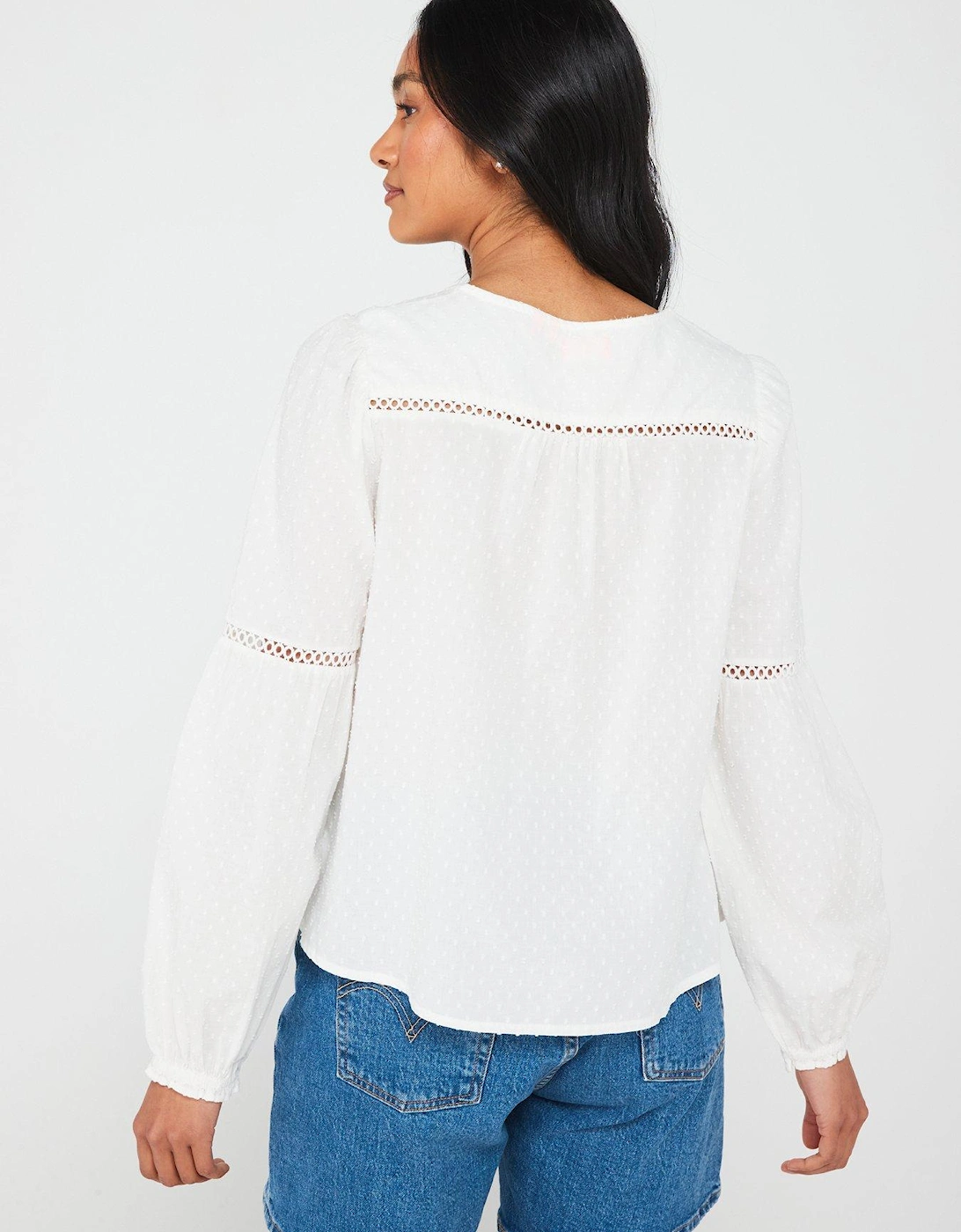 Ibiza Long Sleeve Beach Blouse - White