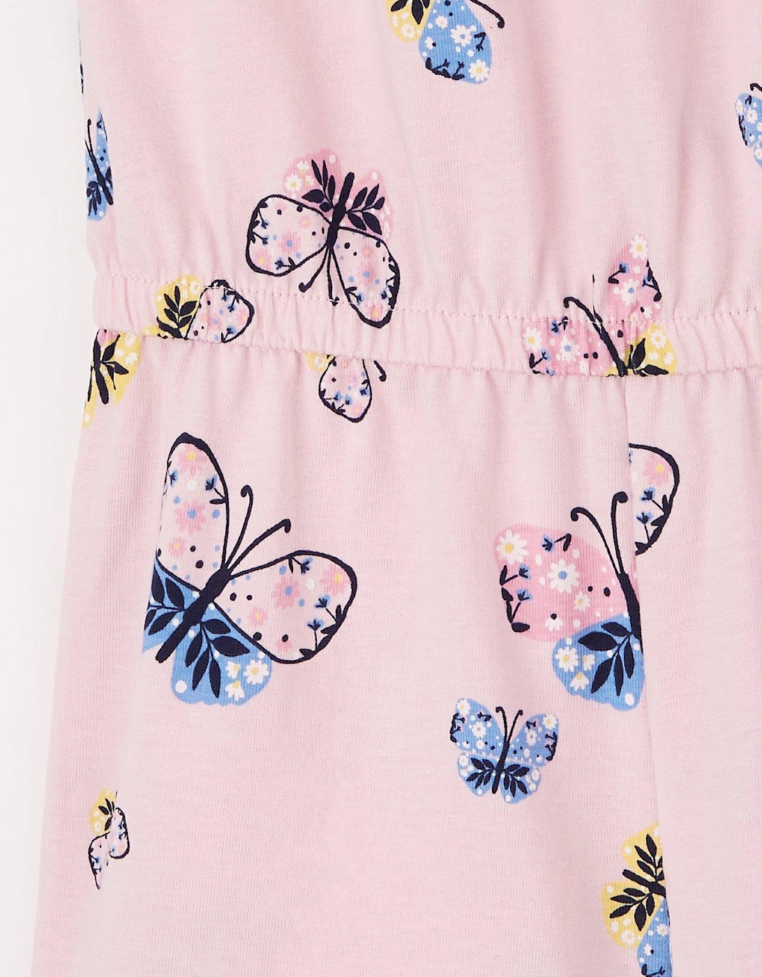 Girls Butterfly Print Playsuit - Pink