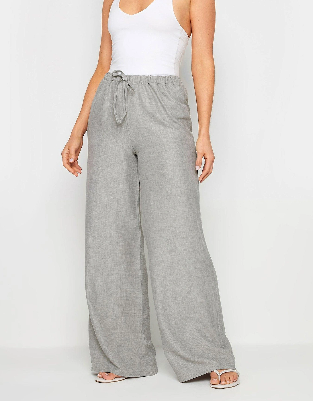 Tall Textured Wide Leg Trousers - Grey, 2 of 1