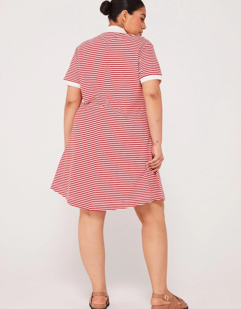 Plus Size Polo Dress - Red
