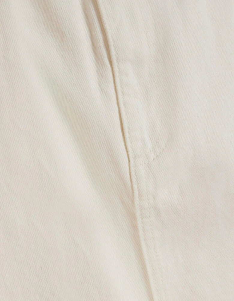 Split Front Denim Maxi Skirt - White