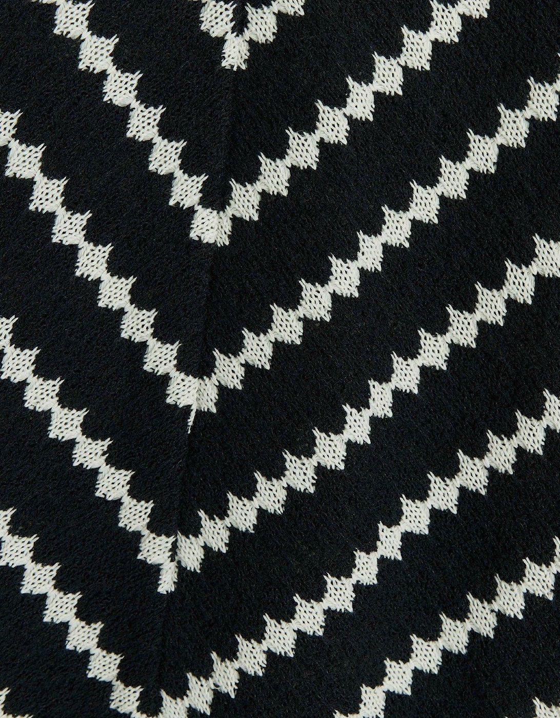 Crochet Stripe Top - Black