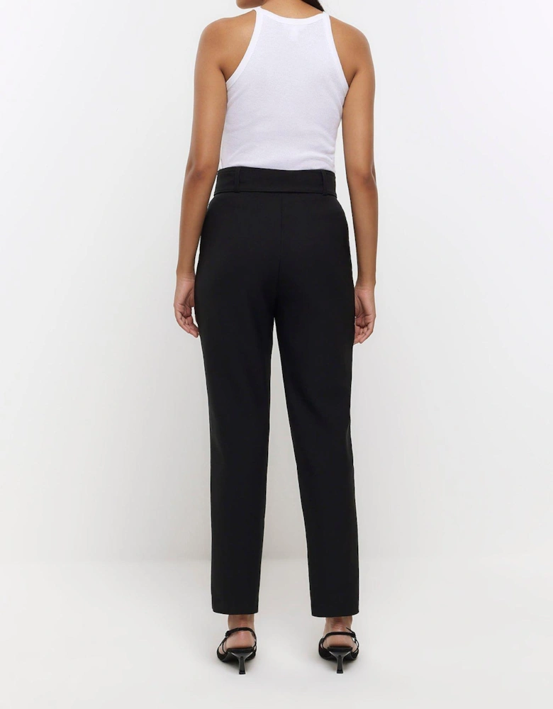 Slim Leg Belted Trouser - Black