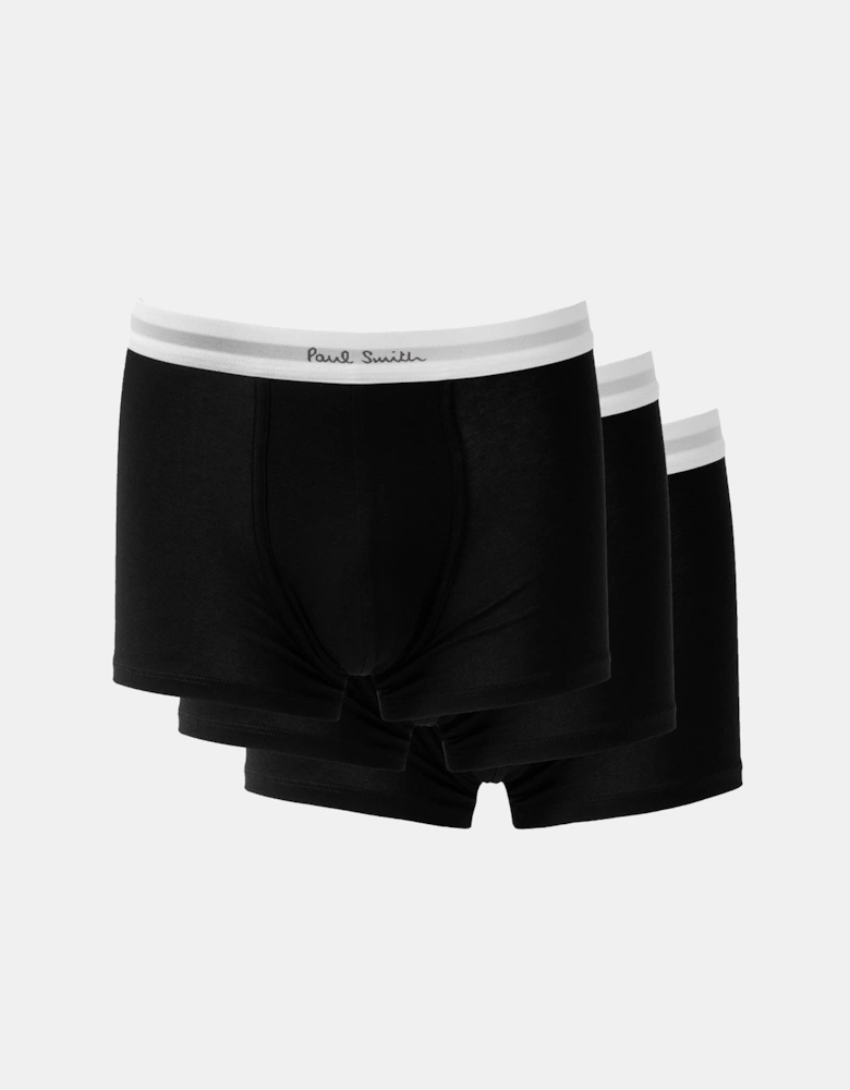 3-Pack Mens White Band Trunks