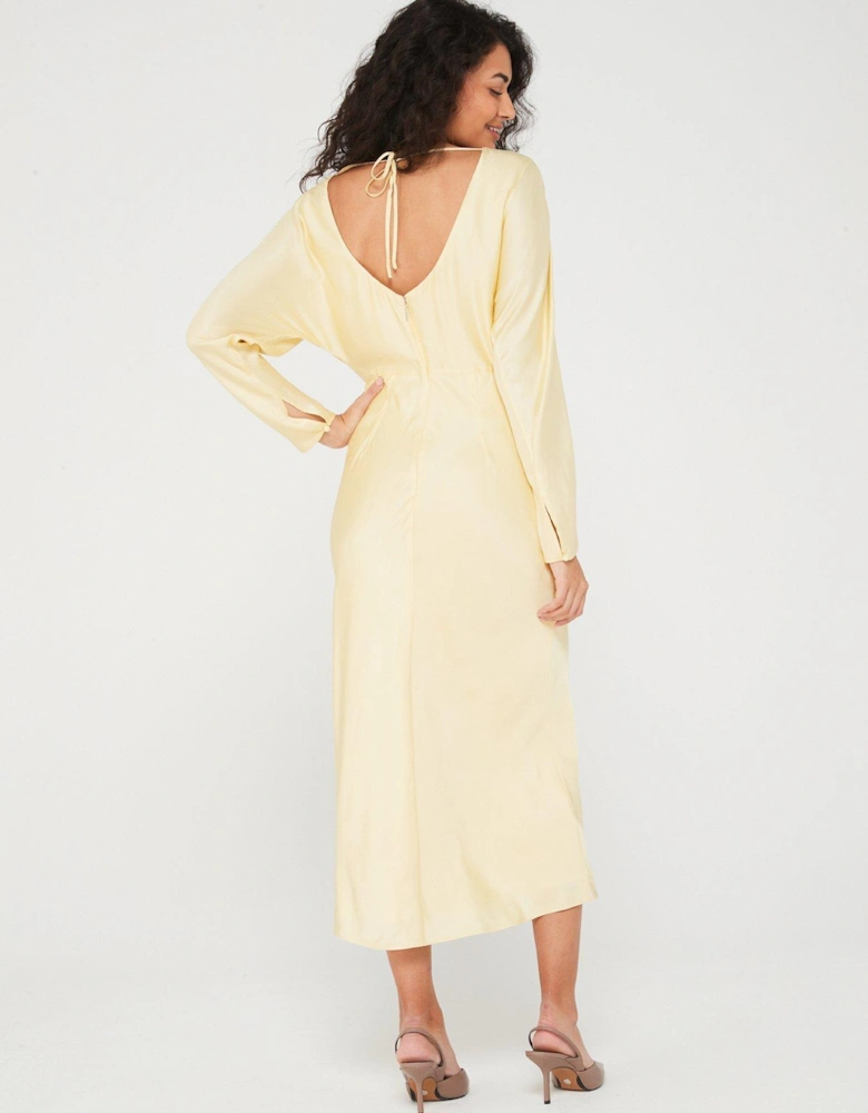 Open Back Dress - Yellow