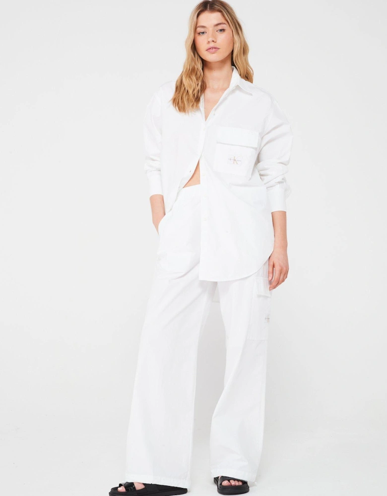Long Sleeve Utility Shirt - White
