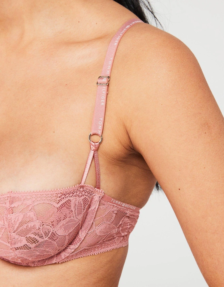 Lace Balconette Bra - Pink